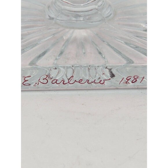 Westmoreland Crystal Ruffled Compote Ruby Carnival Candy Dish Signed 91' VTG - Picture 4 of 8